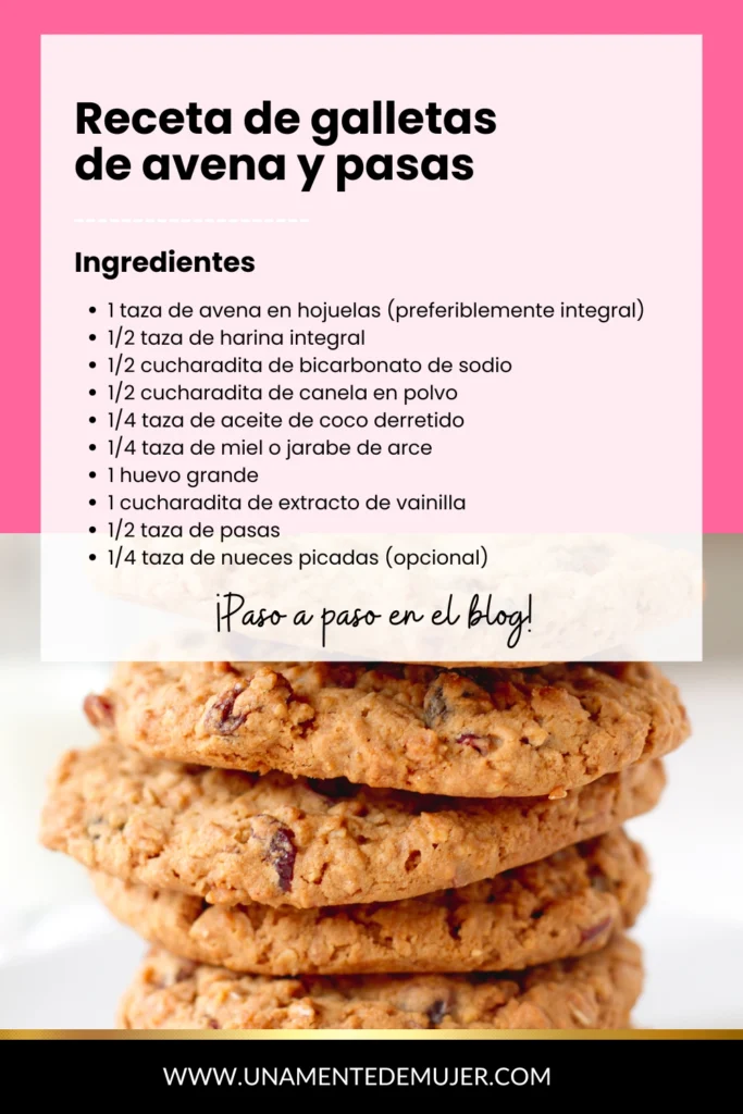 Receta de galletas de avena y pasas