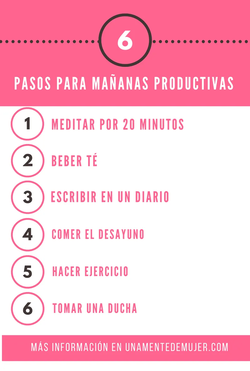 Rutina de ma&ntilde;ana productivas